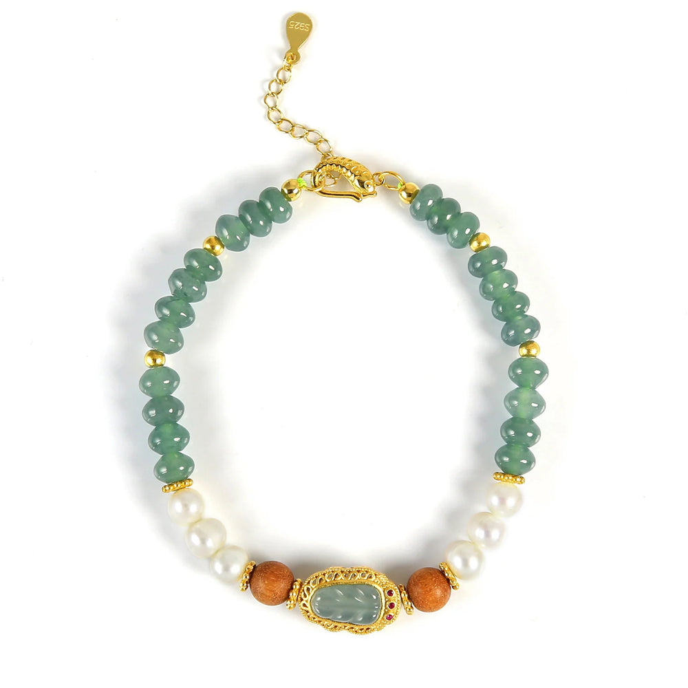 Pearl Jadeite Braided Bracelet
