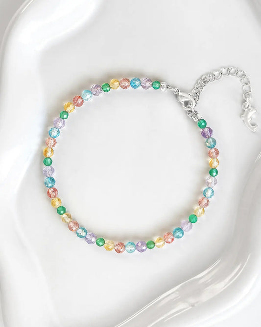Rainbow Gemstone Gold Bracelet – Joy & Balance