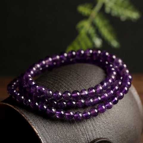 Tri-Layer Uruguayan Amethyst Bracelet