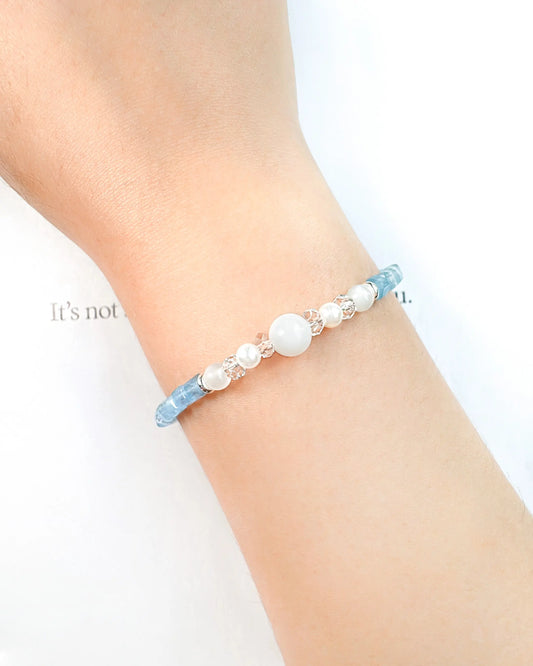 Aquamarine Moonstone 14K Gold Plated  bracelet