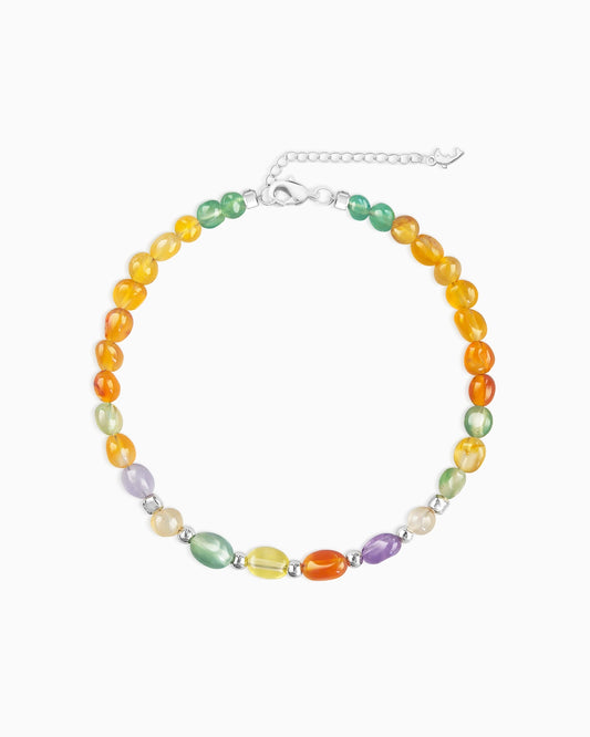 Red Agate Fluorite Sterling Silver Bracelet – Love & Joy