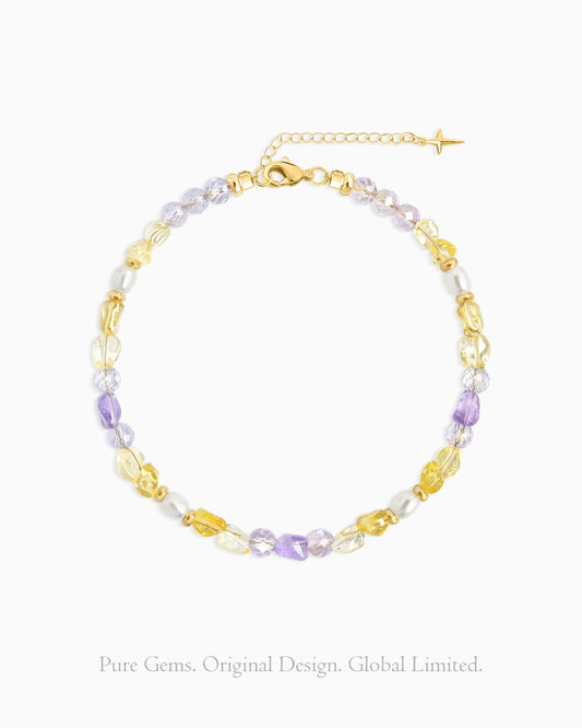 Citrine Lavender Amethyst 14K Gold Plated Bracelet – Clarity & Calm