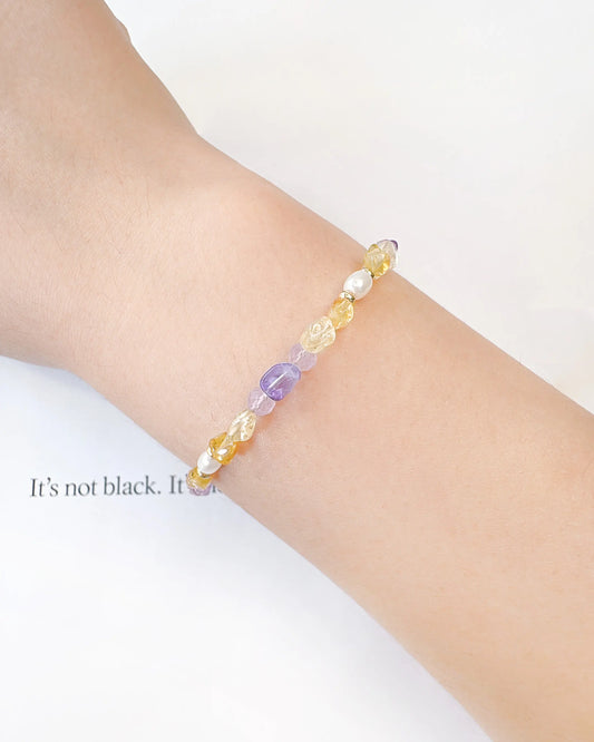 Citrine Lavender Amethyst 14K Gold Plated Bracelet – Clarity & Calm