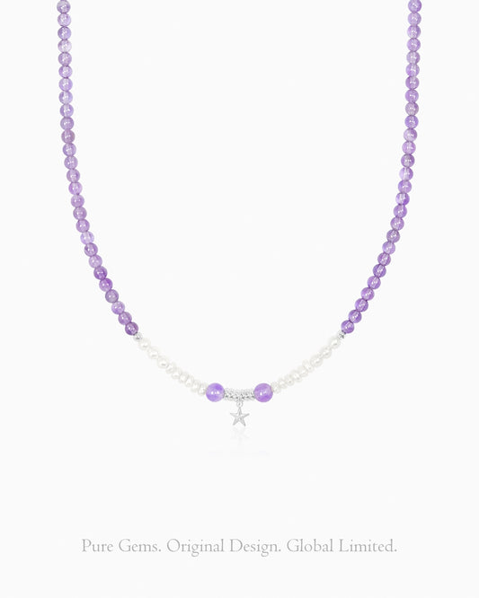 Amethyst Pearl Sterling Silver Necklace – Clarity & Feminine