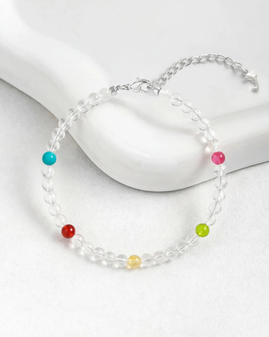 Clear Quartz Multi-Gem Silver Bracelet – Clarity & Renewal