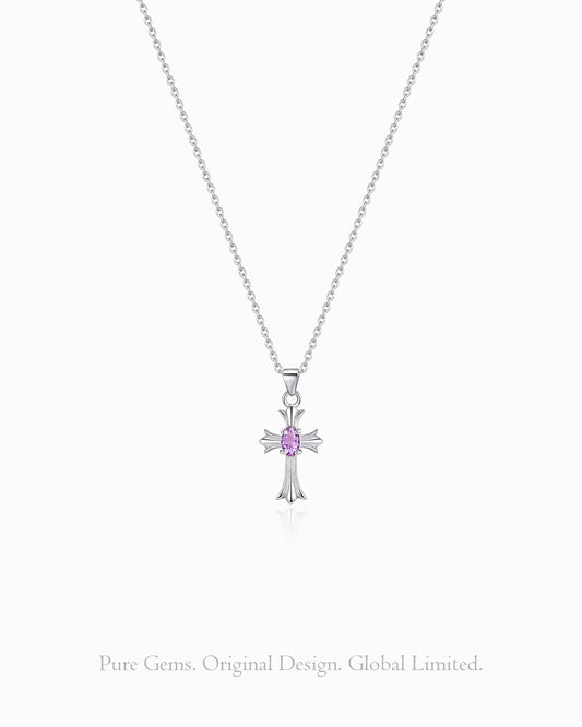Amethyst Cross Sterling Silver Necklace – Clarity & Devotion