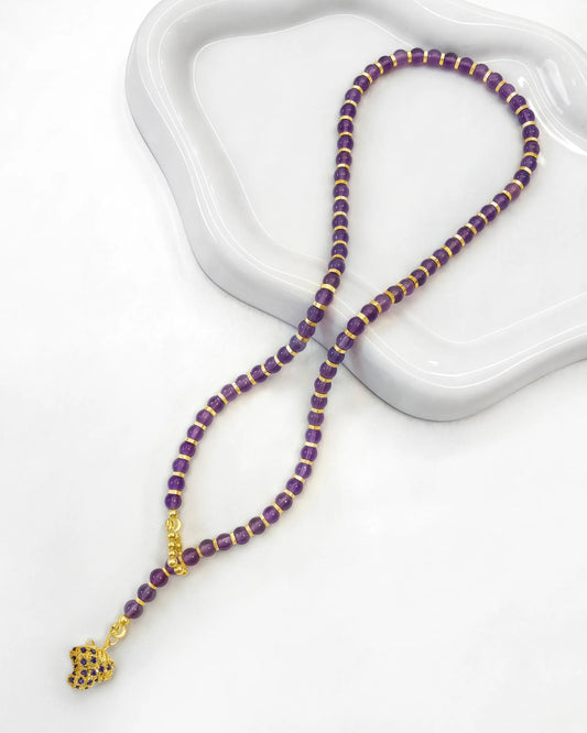 Amethyst Grape Gold Necklace – Intuition & Dreams