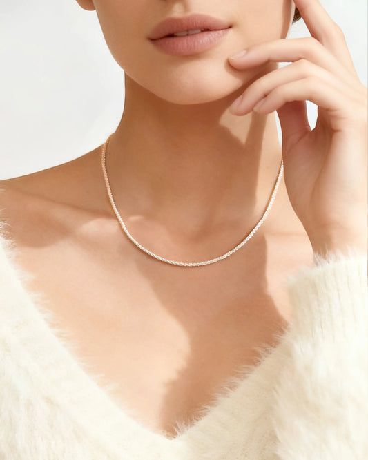 Cauliflower Silver Chain Necklace – Sparkle & Elegance