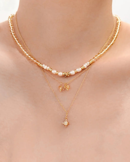 Citrine Gold Necklace Set – Abundance & Joy