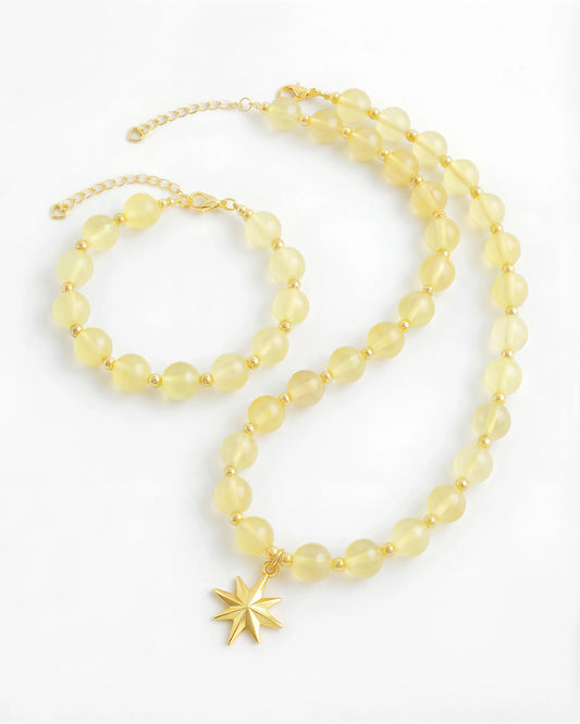 Citrine Star Gold Necklace & Bracelet Set – Joy & Sunshine