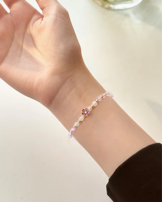 Birthstone Faceted Gold Plated Sterling Silver Bracelet – Feb / May / Oct