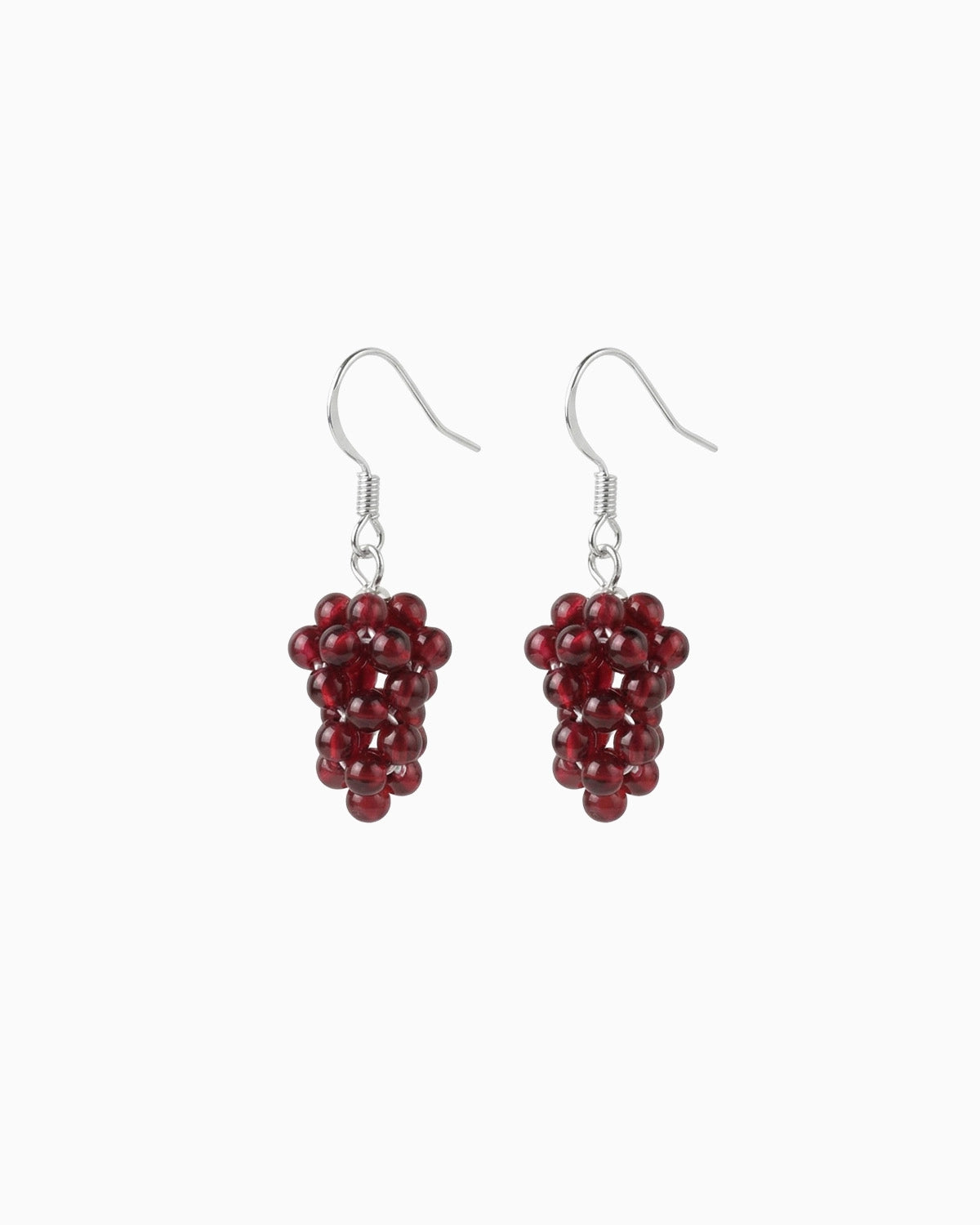 Garnet Grape Silver Earrings
