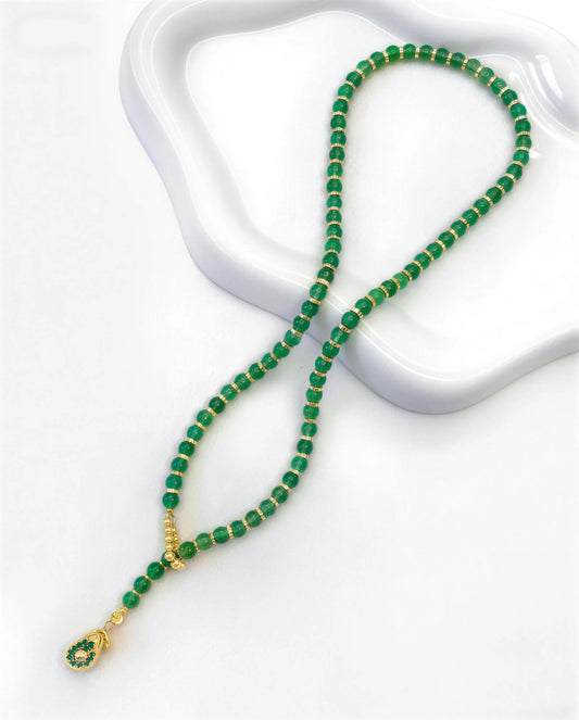 Green Agate Avocado Gold Necklace – Balance & Harmony