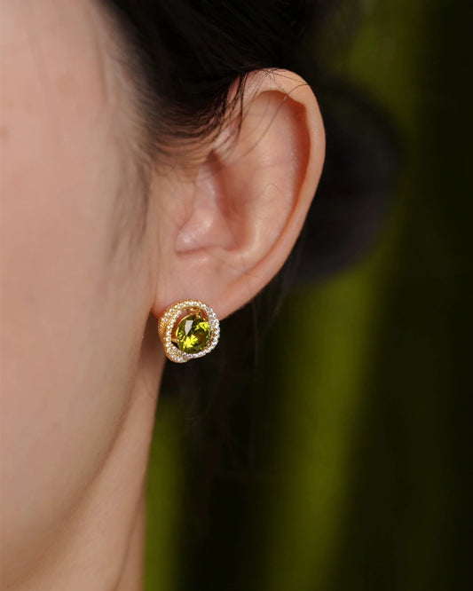 誕生石14Kゴールドメッキイヤリング - 再生とポジティブさ