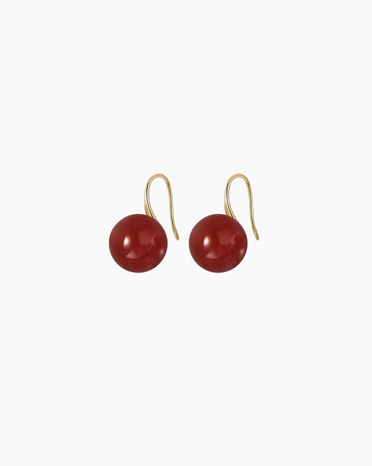 Red Agate Elegance Drop Earrings
