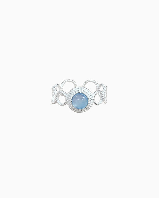 Aquamarine Luminous Adjustable Ring