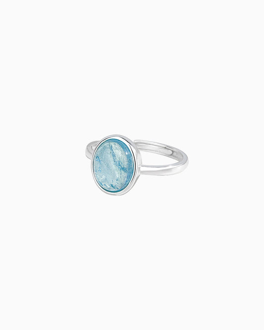 Aquamarine Oval Adjustable Ring