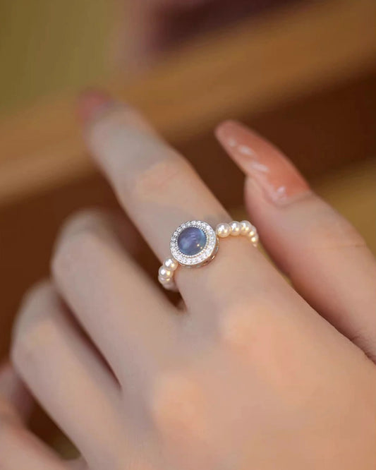 アクアマリン・クリアクォーツリング – 静寂と透明感