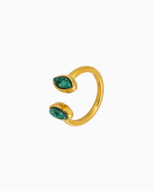 Malachite 14K Gold Plated Ring – Protection & Transformation