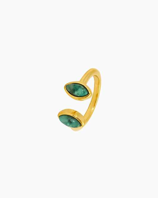 Malachite 14K Gold Plated Ring – Protection & Transformation