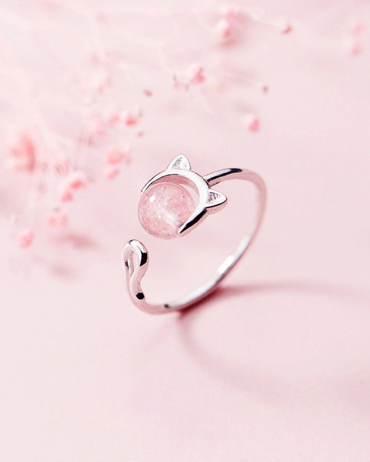 Strawberry Quartz Sterling Silver Ring – Love & Compassion