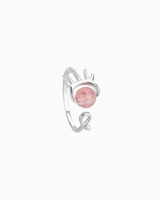Strawberry Quartz Sterling Silver Ring – Love & Peace