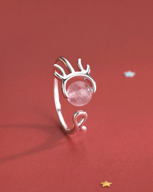 Strawberry Quartz Sterling Silver Ring – Love & Peace