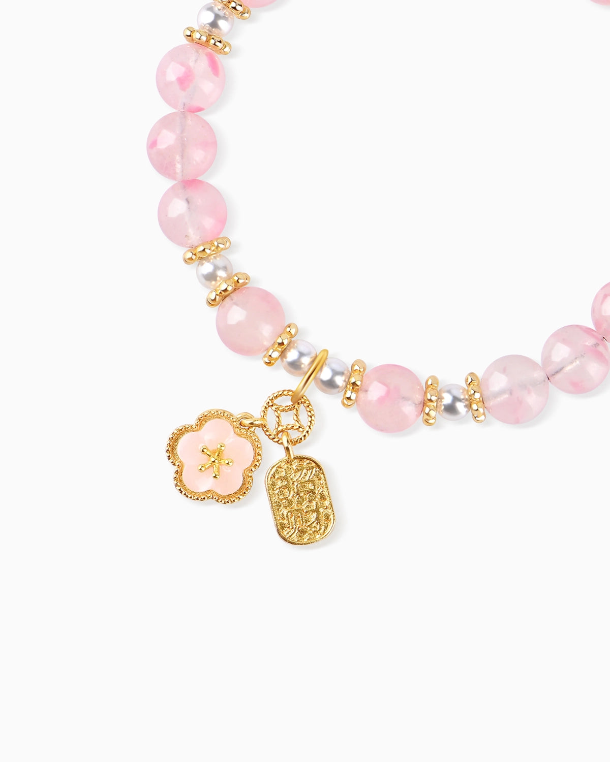 Red Agate Pearl 14K Gold Plated Beaded Bracelet