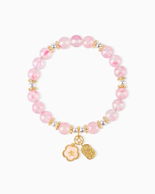 South Red Agate Blossom Beaded Bracelet