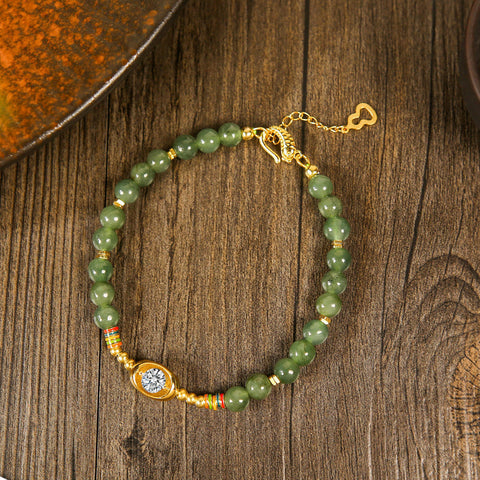 Jadeite Oval Gemstone Bracelet