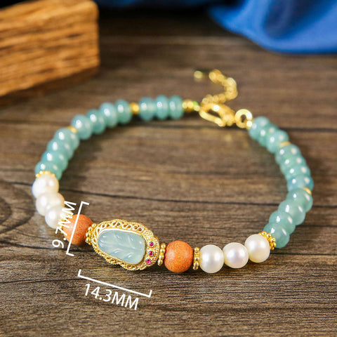 Pearl Jadeite Braided Bracelet
