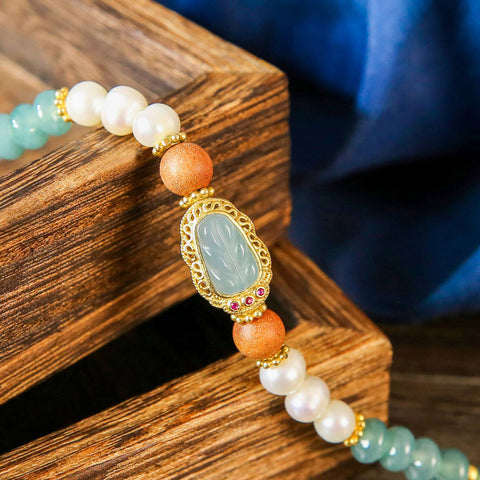 Pearl Jadeite Braided Bracelet