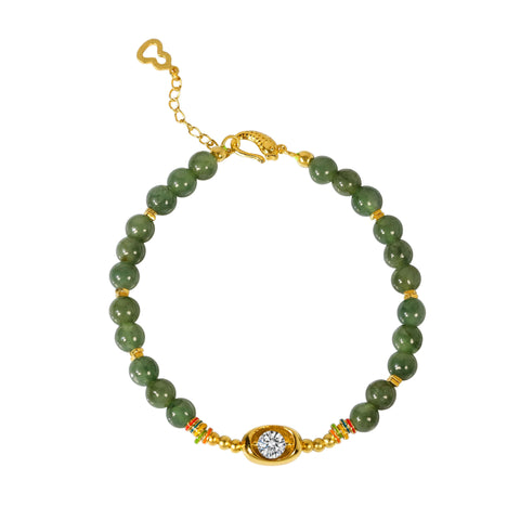Jadeite Oval Gemstone Bracelet