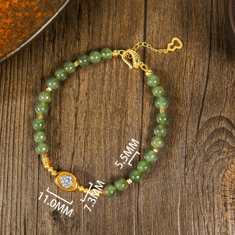 Jadeite Oval Gemstone Bracelet