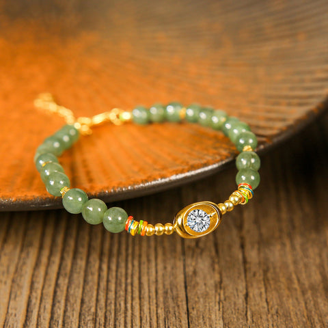 Jadeite Oval Gemstone Bracelet