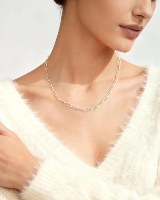 Paperclip Silver Chain Necklace – Modern & Minimal
