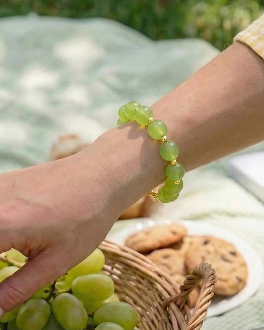Prehnite Gold Bracelet – Freshness & Tranquility