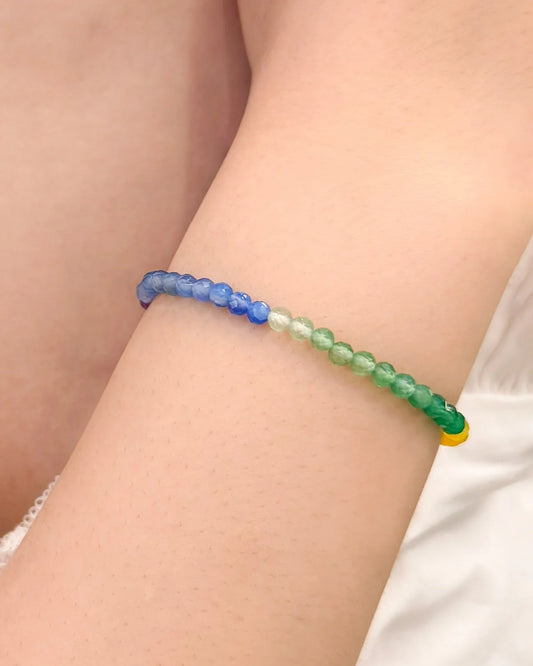 Rainbow Agate Amethyst Gold Bracelet – Love & Peace