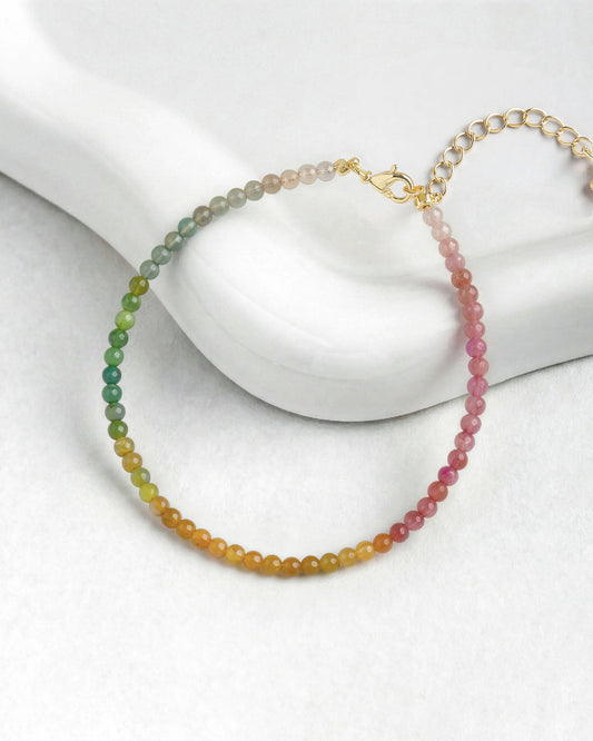 Rainbow Tourmaline Gold Bracelet – Expression & Freedom