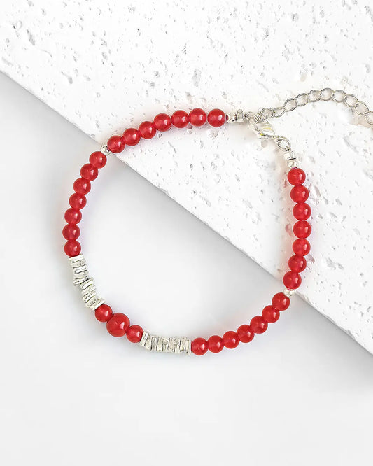 Red Agate Cinnabar Silver Bracelet – Courage & Grounding