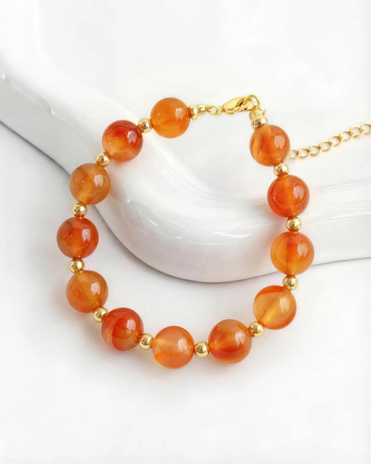 Orange Agate Gold Bracelet – Warmth & Creativity