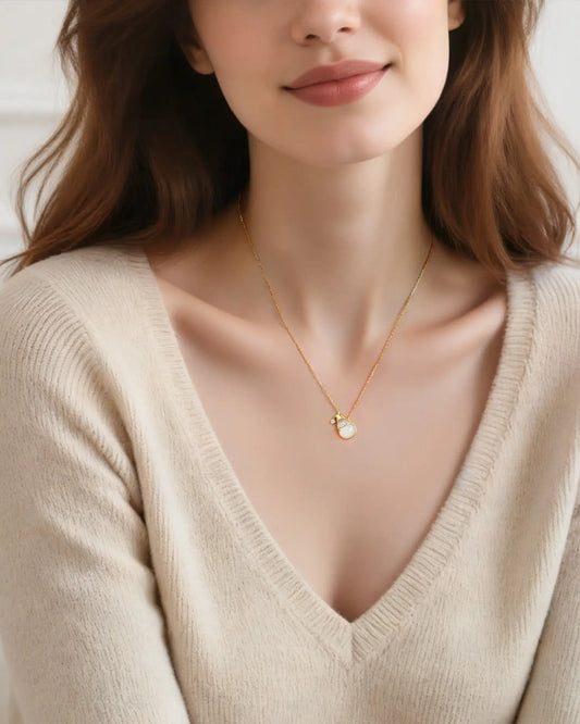 Snowman Gold Necklace – Warmth & Joy