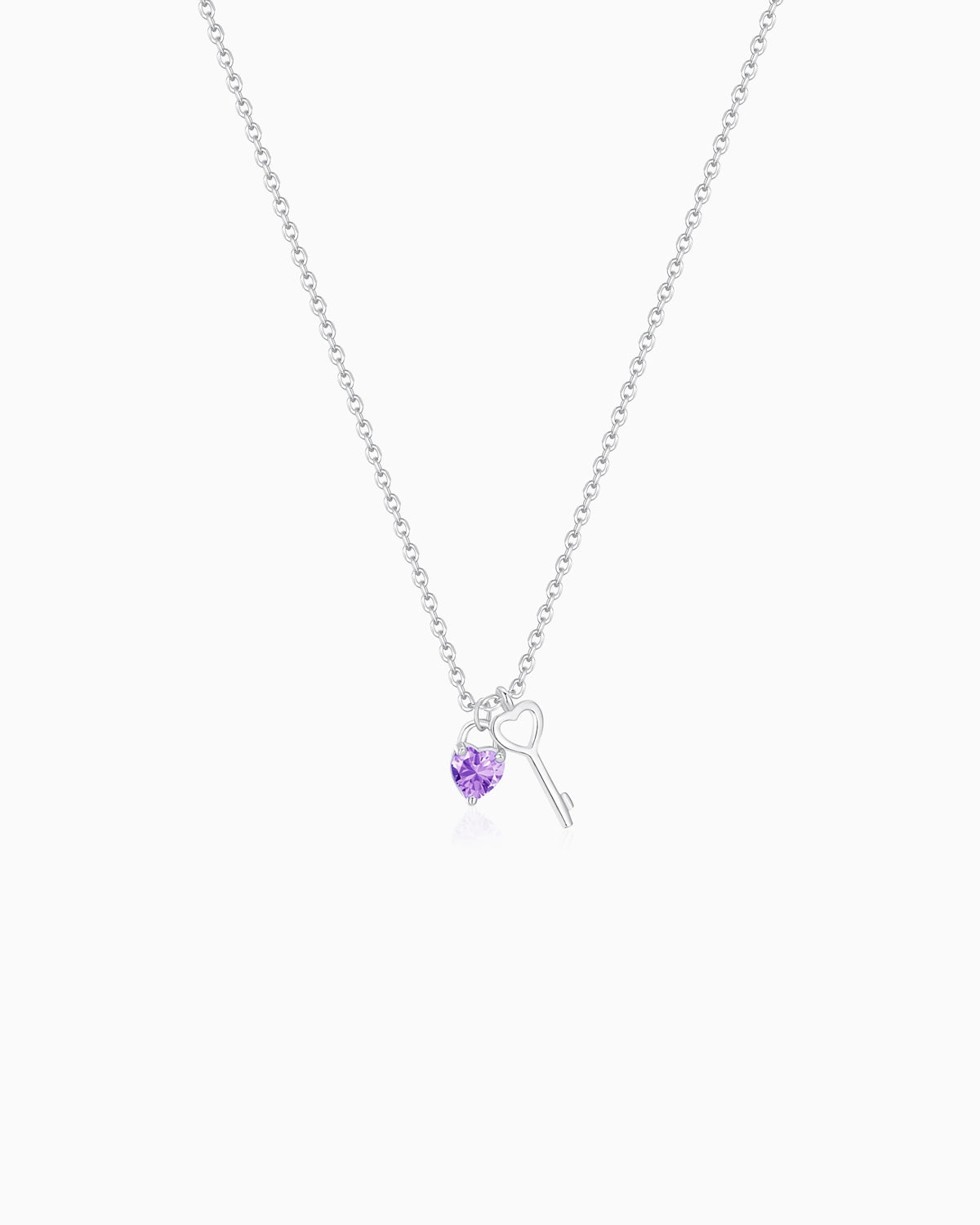 amethyst heart key necklace | HALO IN STYLE