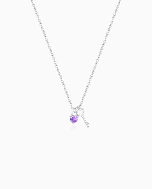 amethyst heart key necklace | HALO IN STYLE