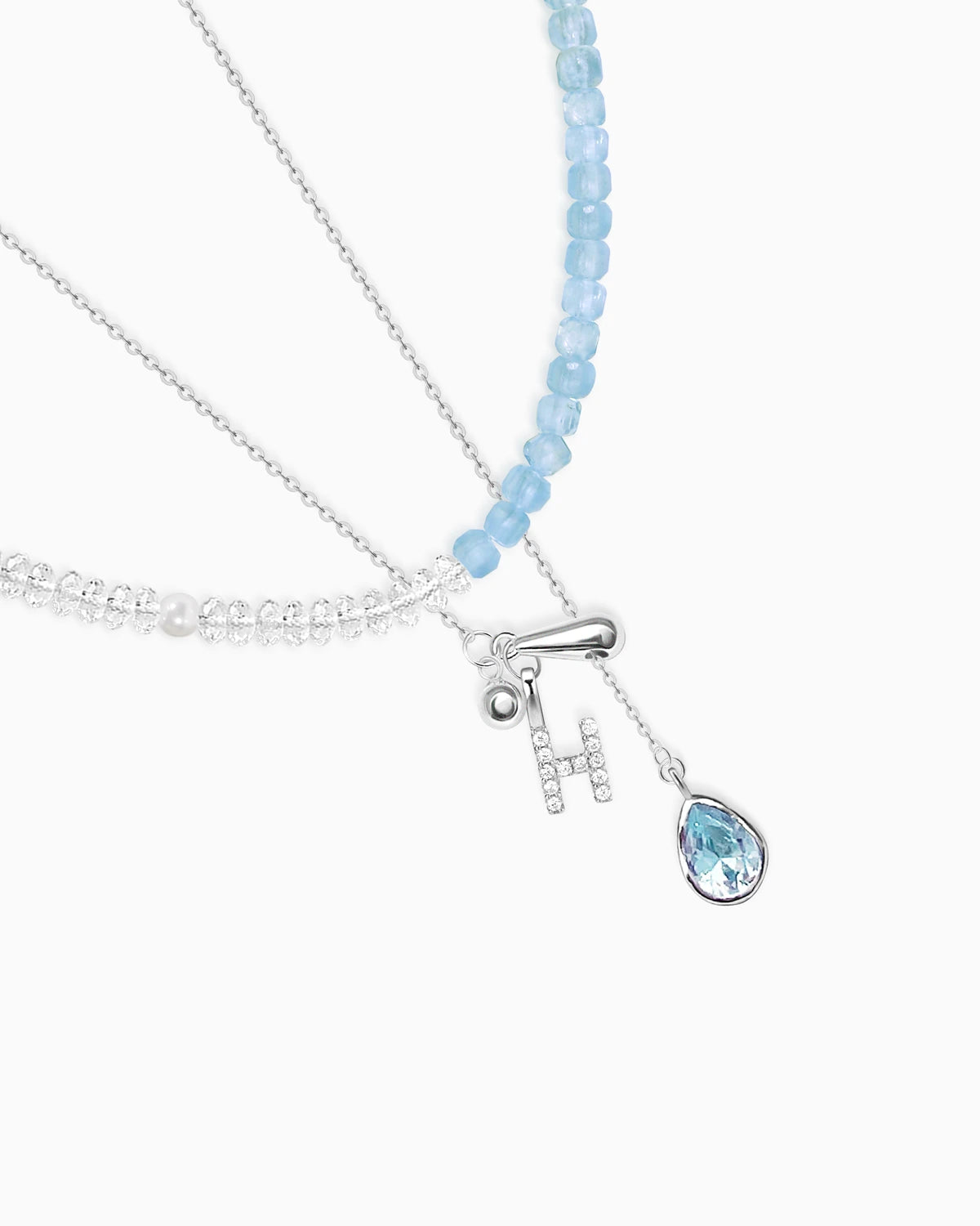 aquamarine necklace set details