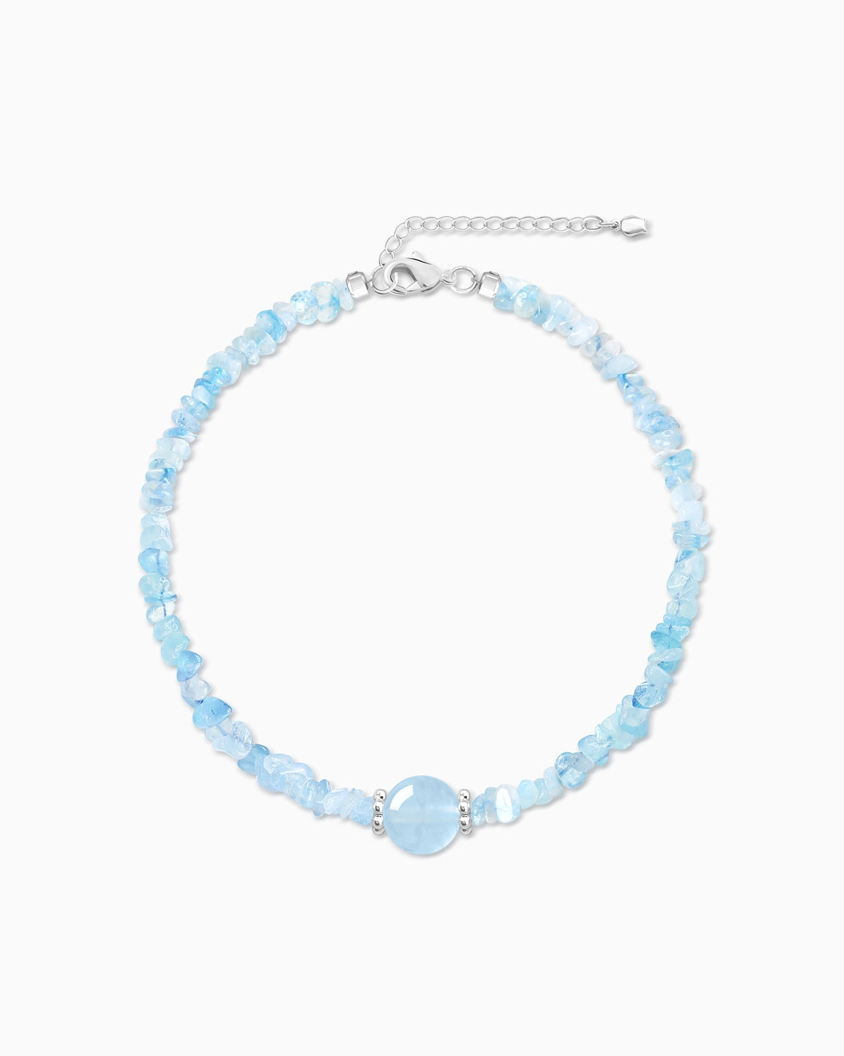 aquamarine chip beaded necklace