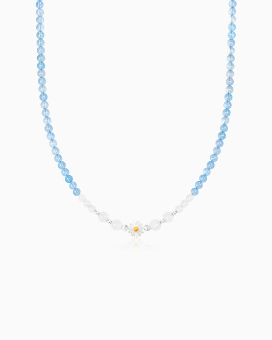 Aquamarine Moonstone 14K Gold Plated Necklace – Harmony & Intuition