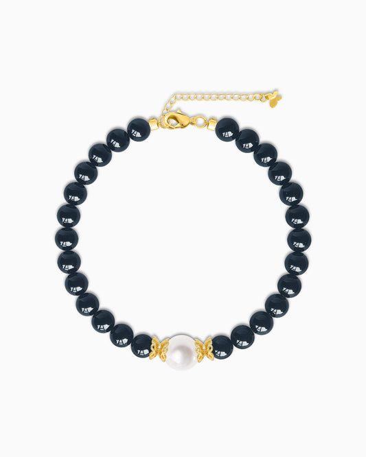 Black Agate Beaded Bracelet – October