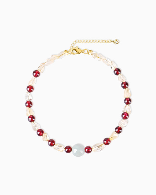 Citrine & Garnet Irregular Beaded Bracelet – November