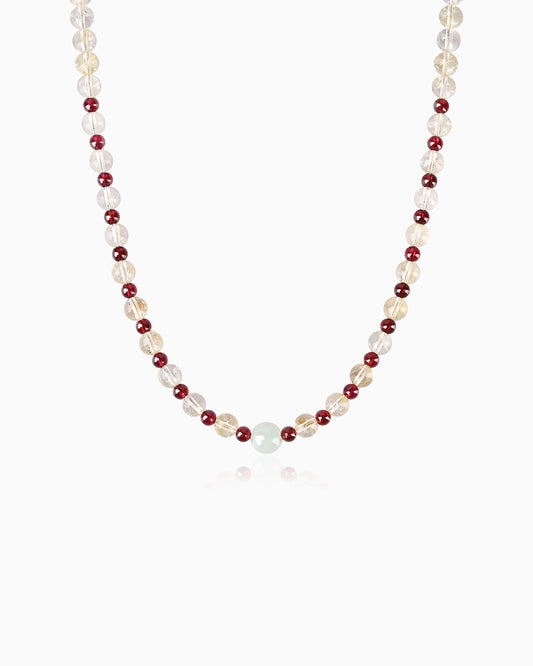 Citrine & Garnet Beaded Necklace – November